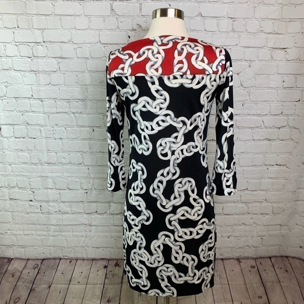 𝅺DVF Diane Von Furstenberg Ruri Chain Print Dress 2 - Picture 3 of 7